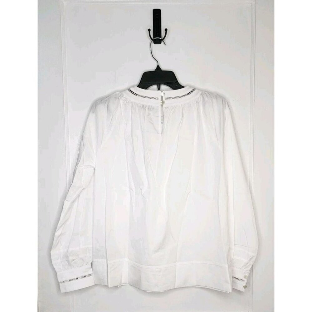 NWT Size XS Harshman White Anemone Blouse 100% Cotton Ladder Lace Button - Picture 2 of 7